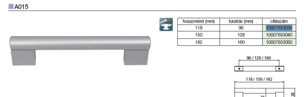 Aluminijumska ručica za nameštaj A015 - Image 2