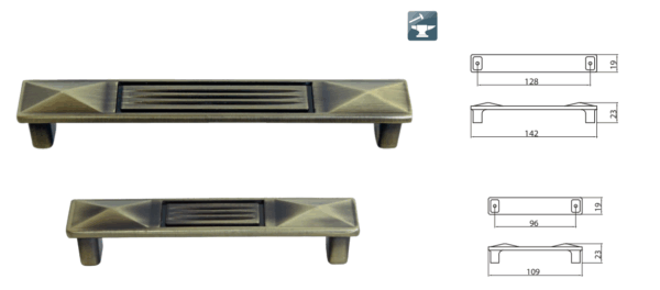 Metalna ručica za nameštaj E048 rustik - Image 3