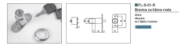 Bravica za klizna vrata FL-S-01-R - Image 2